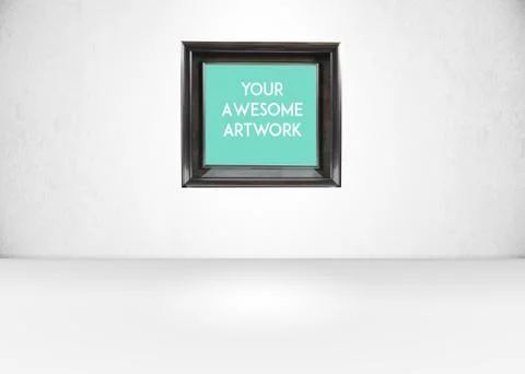 Empty white and clean room with a picture frame Stock Photos