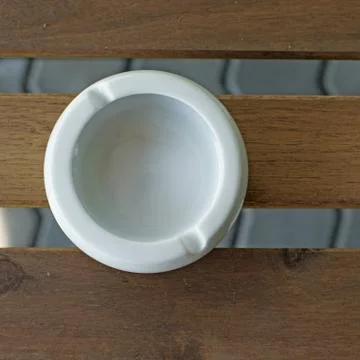 Empty white ashtray Stock Photos