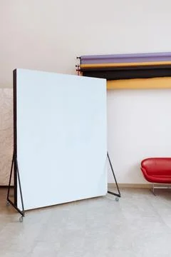 Empty white background in backdrop photo studio Stock Photos