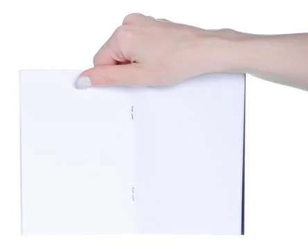 Empty white black diary notebook in hand Stock Photos