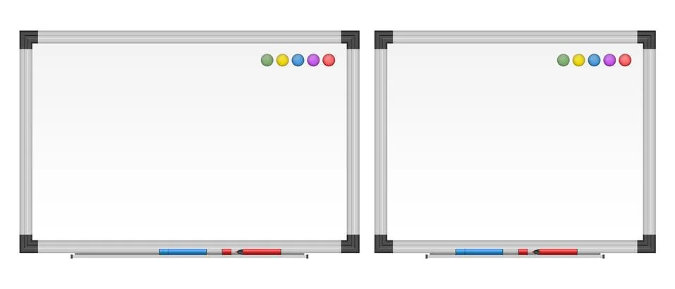 Empty white board set vector illustration Illustrazione stock