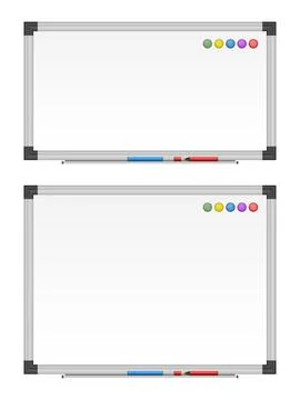 Empty white board set vector illustration Stock Illustration
