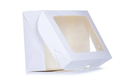Empty white box for eclair Stock Photos