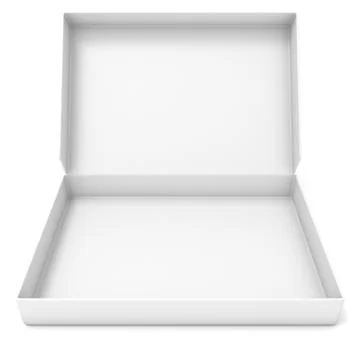 Empty white box. Front view. 3D Stock Illustration