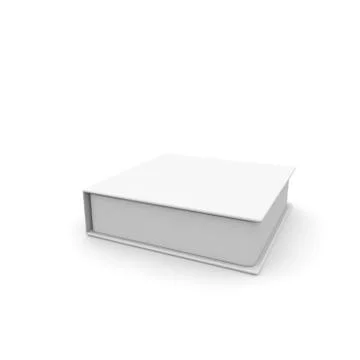 Empty white box for gifts and other goods. Isolated white background. High re Stock Illustration