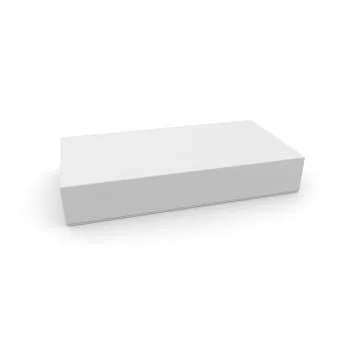 Empty white box with lid on white isolated background Illustrazione stock
