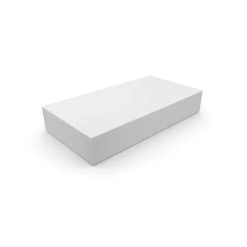 Empty white box with lid on white isolated background Illustrazione stock