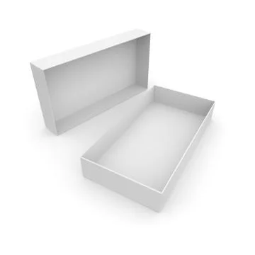 Empty white box with lid on white isolated background イラスト素材