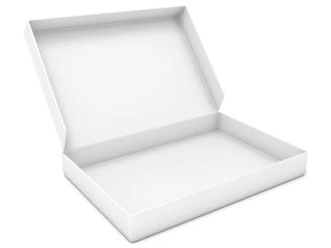 Empty white box. Side view. 3D Stockillustratie