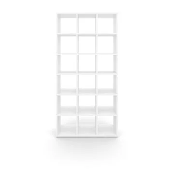 Empty white cabinet with square cells isolated on white background 스톡 일러스트