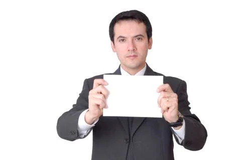 Empty white card Stock Photos