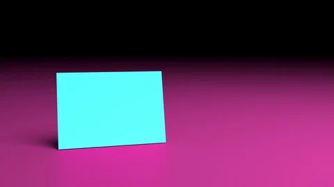 Empty White Card spinning in the Air on Hot Pink Background, Loopable Video, Stock Footage 90535248