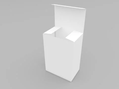 Empty white cardboard box for products on a gray background. Stock Illustration