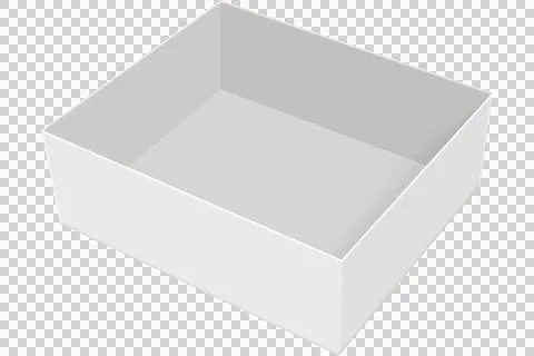 An empty white cardboard box viewed from above Stock Illustration