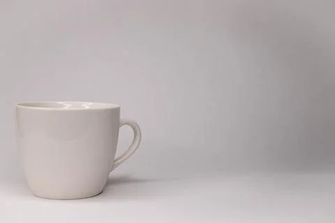 Empty White Ceramic Coffee Mug on Light Background Foto stock