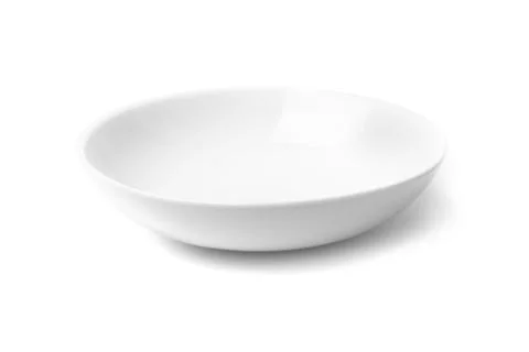 Empty white ceramic plate. Isolated on white background with Stock Photos