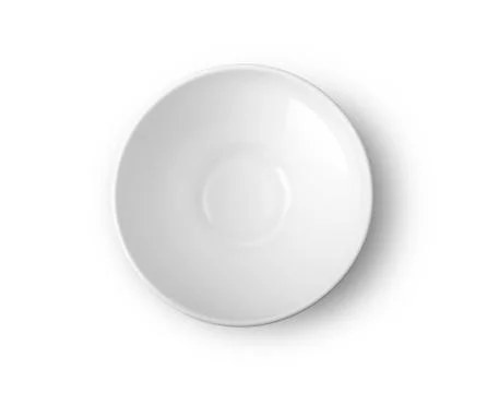 Empty white ceramic plate. Isolated on white background Stock Photos