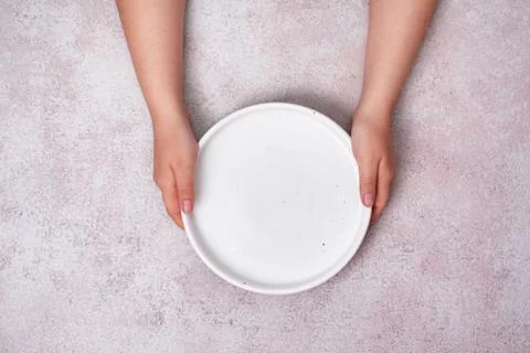 Empty white ceramic plate Stock Photos