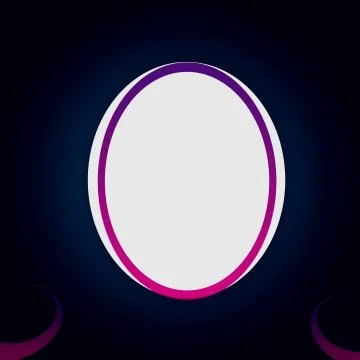Empty White Circle With Colorful Ring On Black Background Template Illustrazione stock