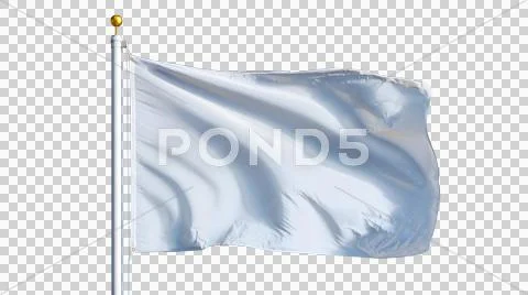 Empty white clear flag, close up, isolated with alpha channel Stock Photos