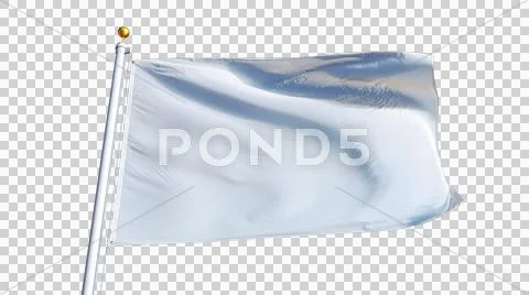 Empty white clear flag, close up, isolated with alpha channel Stock Photos