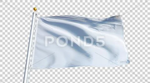 Empty white clear flag, close up, isolated with alpha channel Stock Photos