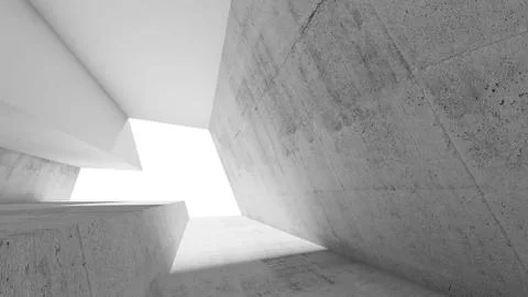 Empty white concrete interior 3d Stock Illustration