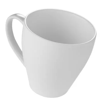 Empty white cup isolated on light background Stock Photos