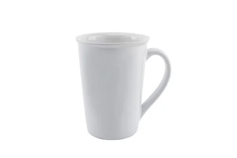 Empty white cup isolated on white background Stock Photos