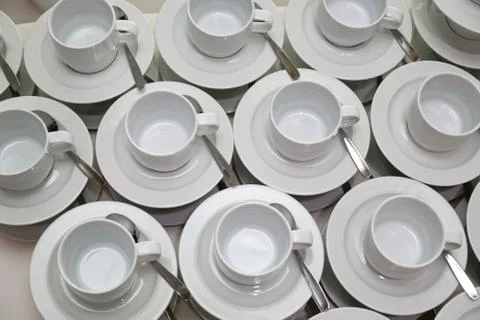 Empty White Cups Stock Photos