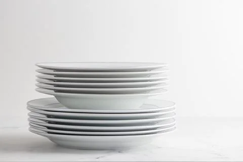 Empty white dinner plate on a white background Foto stock