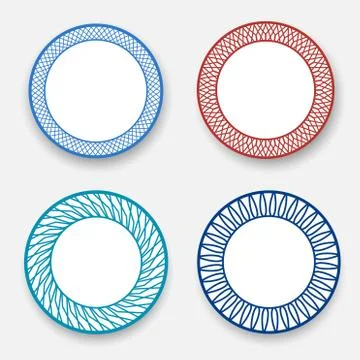 Empty White dish with Modern Korean pattern Stock Illustration
