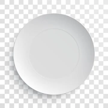 Empty white dish plate isolated 3d mockup model 스톡 일러스트