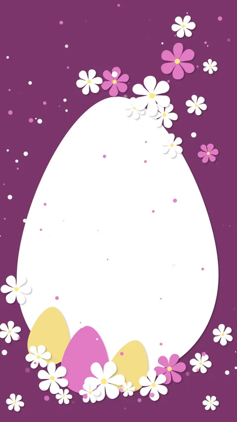 Empty white egg-shaped frame with space for text. Looped animation Easter egg Stock Footage 302310111