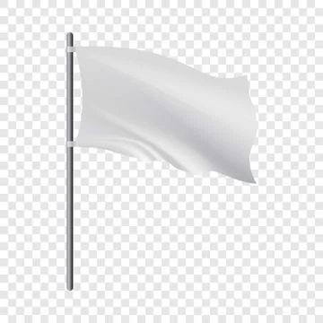 Empty white flag developing in the wind mockup Stock Illustration