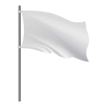 Empty white flag developing in the wind mockup Stock Illustration