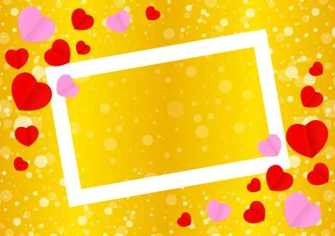 Empty white frame and red pink heart shape for template banner valentines 스톡 일러스트