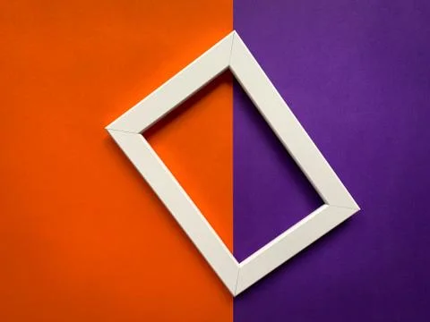 Empty white frame on a vibrant duotone background Stock Photos
