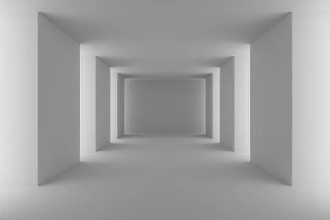Empty white hall with white columns Stock Illustration