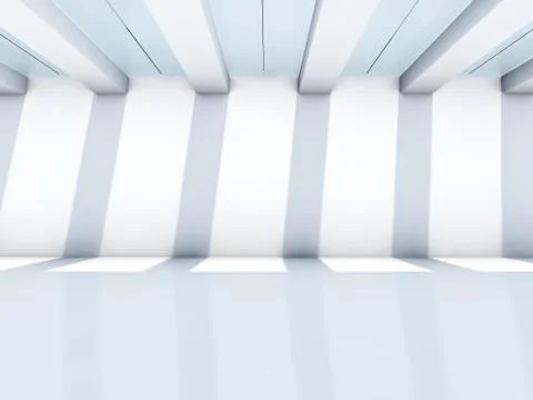 Empty white interior. 3D Stock Illustration