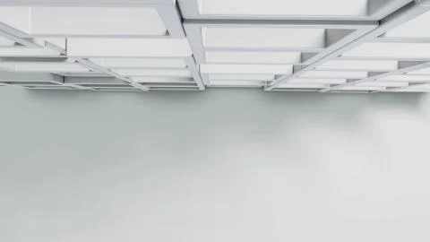 Empty white interior with cube shelves on the wall Stock Illustration