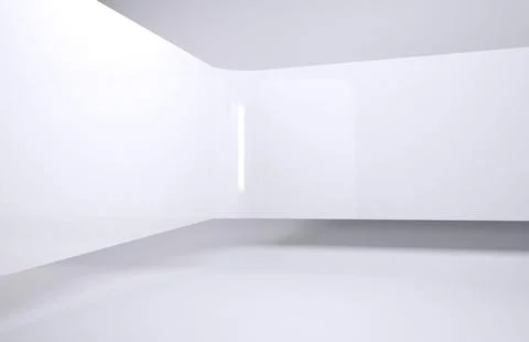 Empty white interior is featuring surfaces, floating ceiling panel, vertical Illustrazione stock
