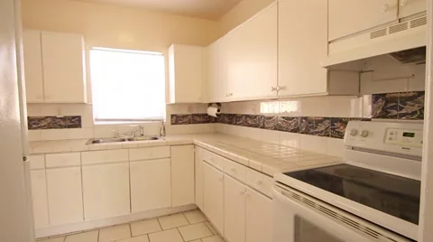 Empty white kitchen Stock Footage 45524364
