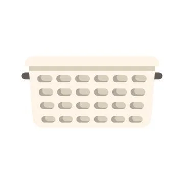 Empty white laundry basket waiting to be filled with dirty clothes Stock Illustration