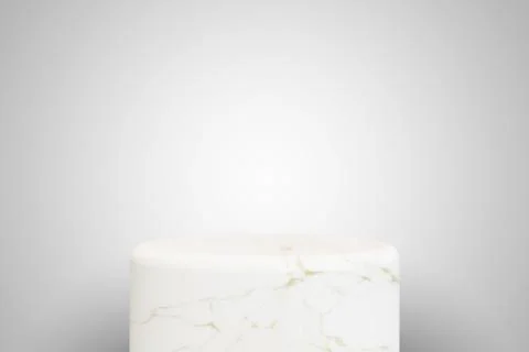 Empty white marble podium on white background. Best for product presentation. Stock Illustration