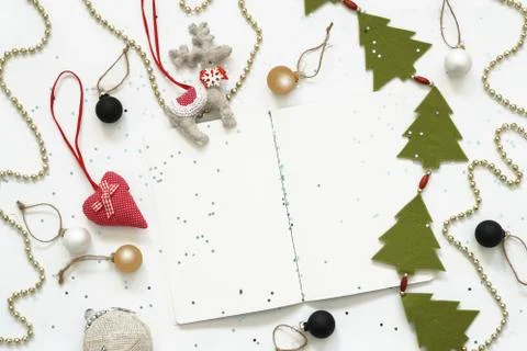 Empty white notepad with festive background Stock Photos