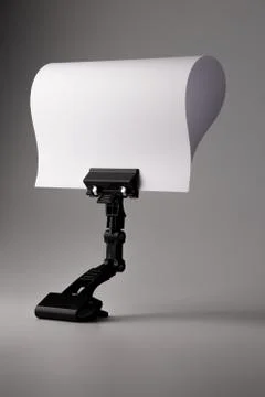 Empty  white paper with black stand Stock Photos