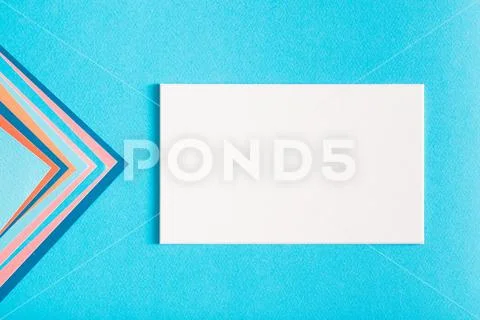 Empty white paper blue background correspondence Stock Photos