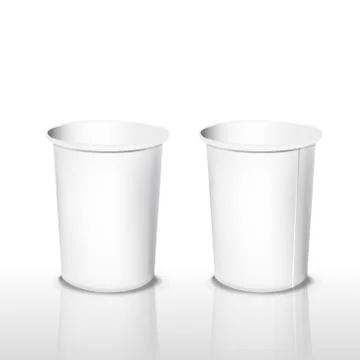 Empty white paper cups set Stock Illustration