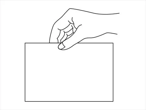 Empty white paper list in the hand. Stock Illustration